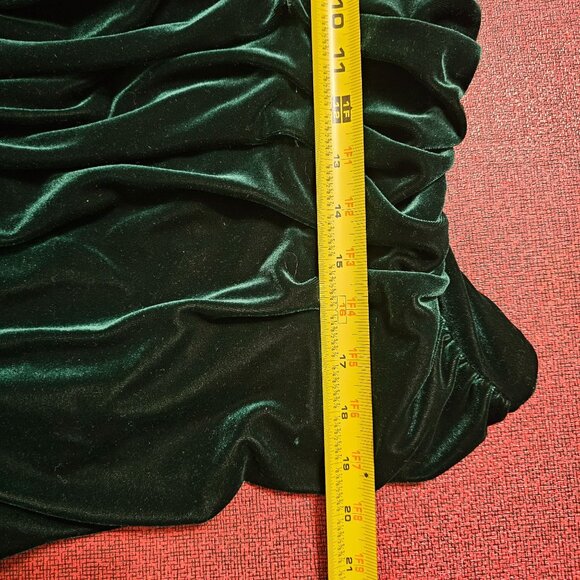 VTG 90s Scott McClintock Green Velvet & Satin Formal Gown L/10 Two Piece Glam - Picture 6 of 11